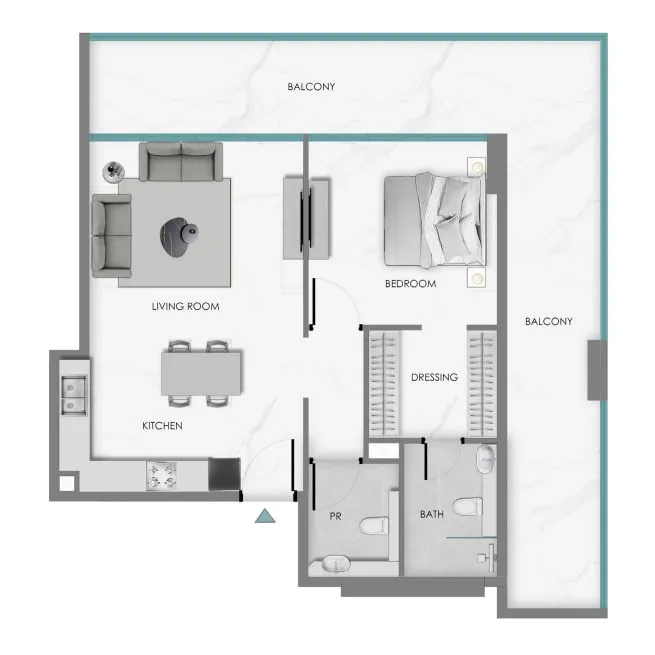 1 bedroom layout