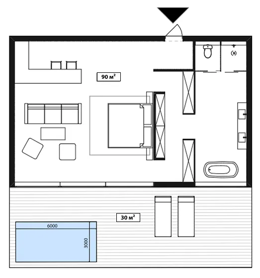 1 bedroom layout