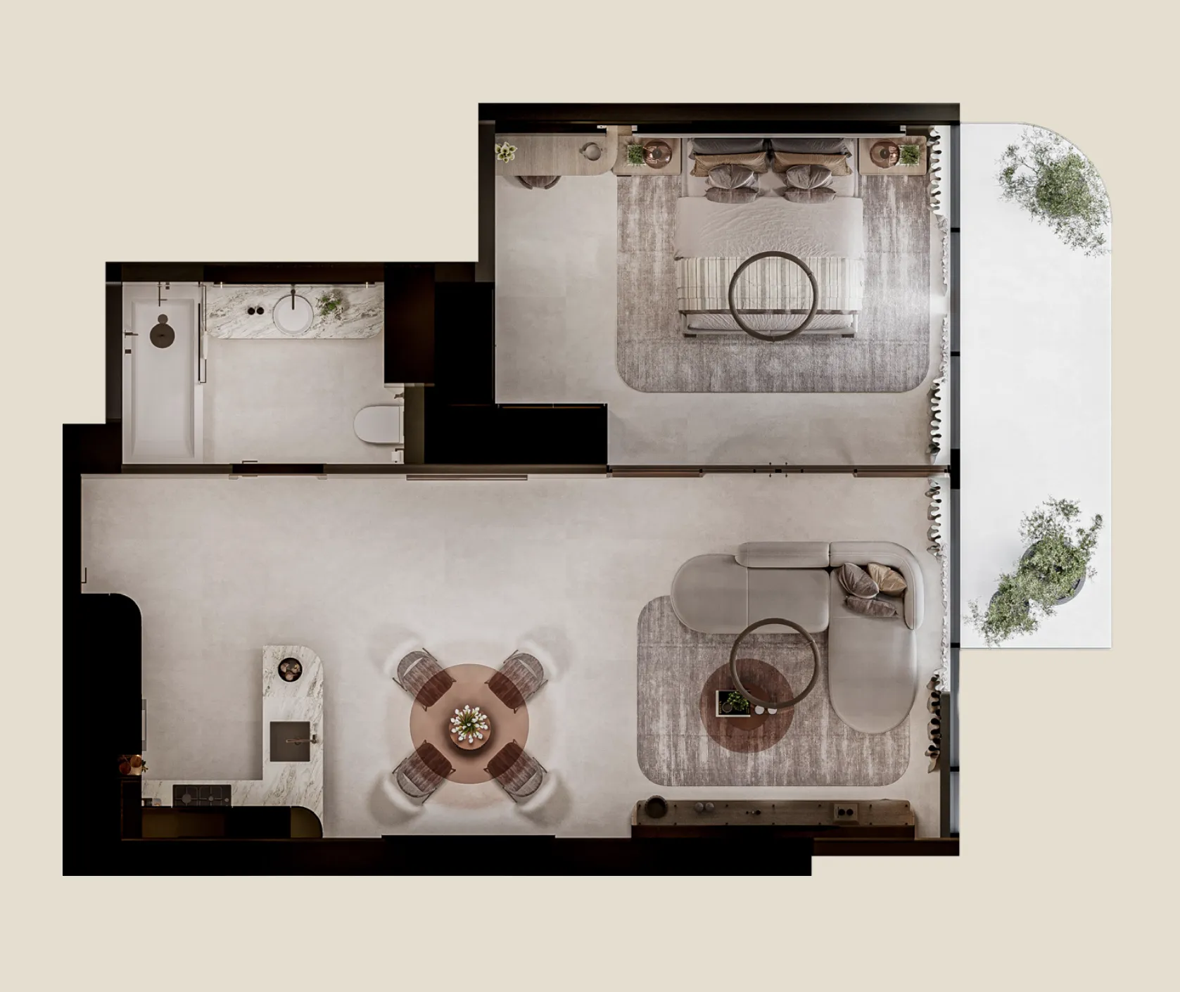 1 bedroom layout