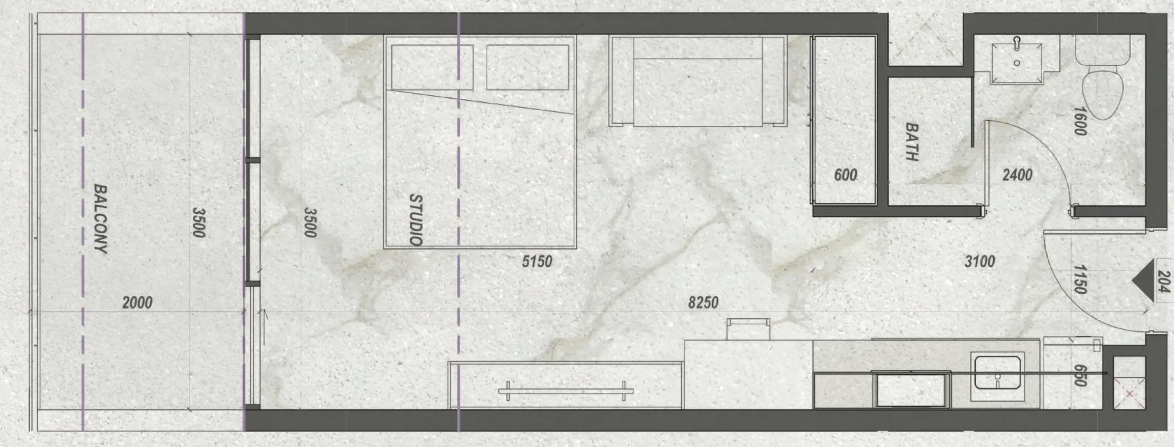 0 bedroom layout