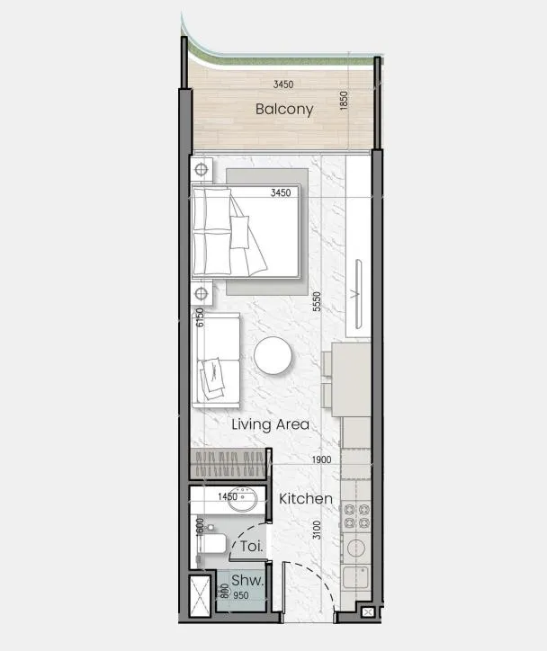 0 bedroom layout
