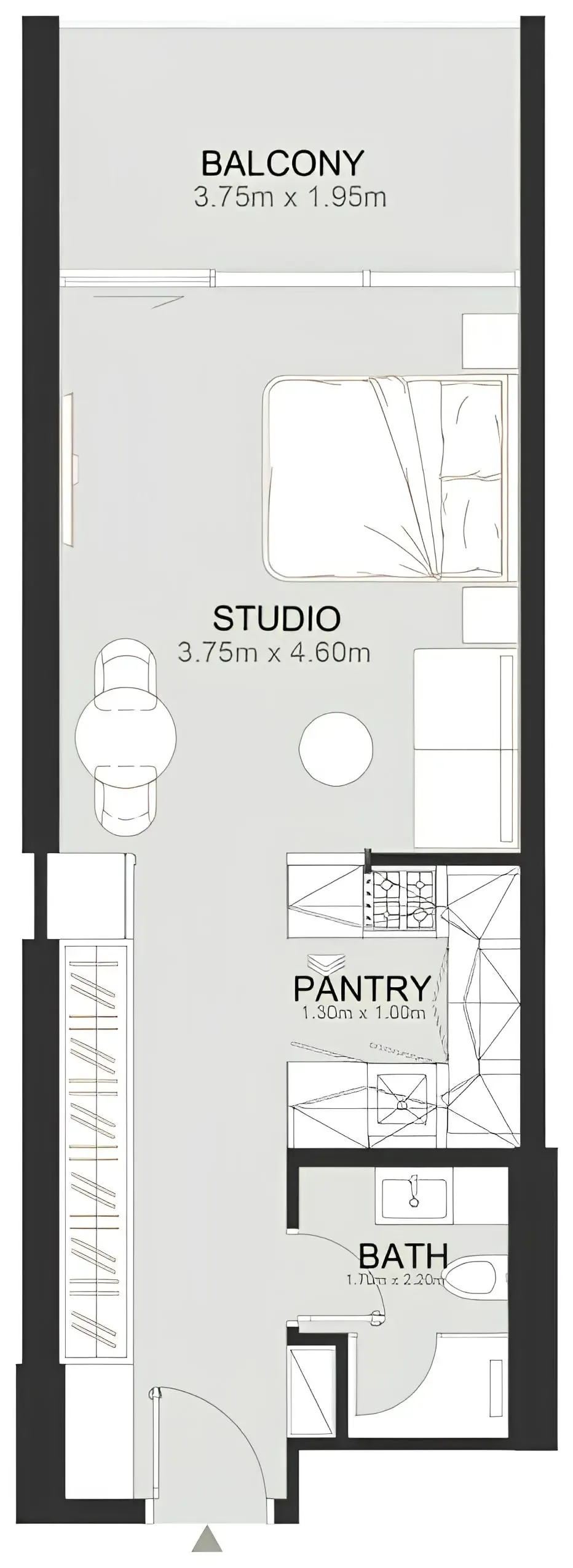 0 bedroom layout