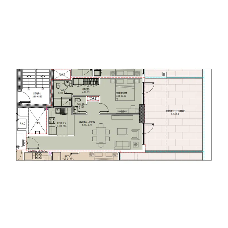 1 bedroom layout