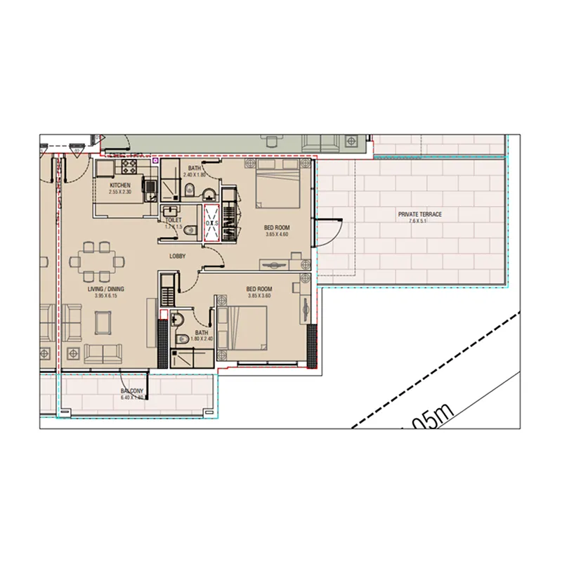 2 bedroom layout