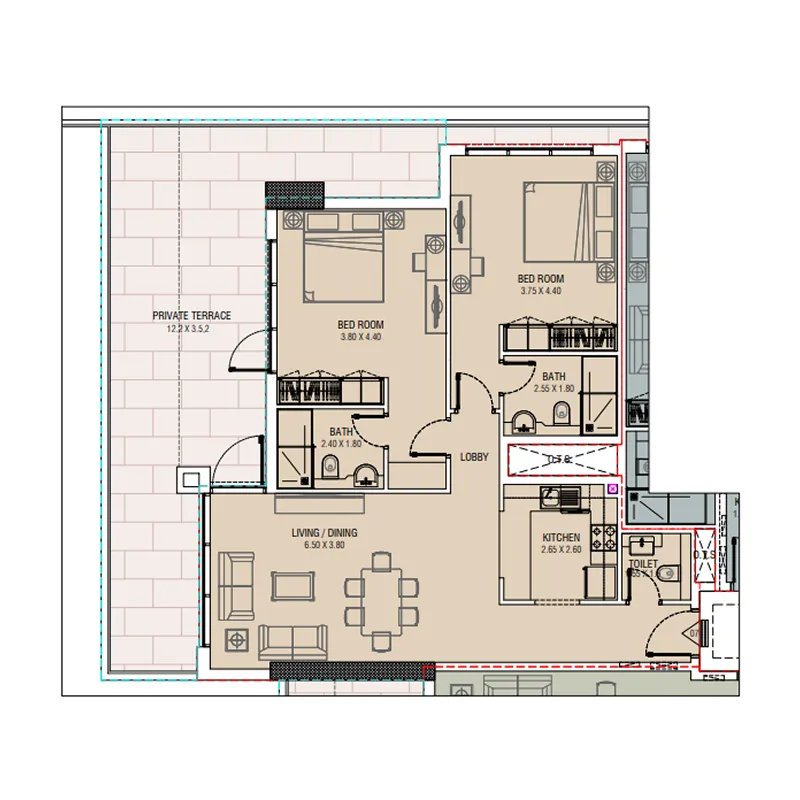 2 bedroom layout