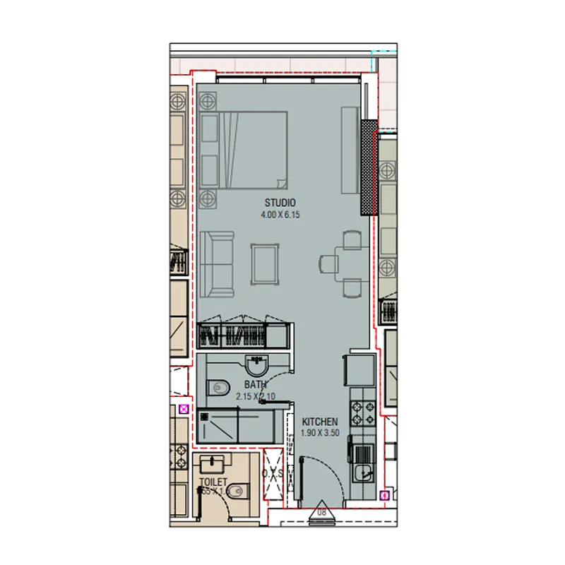 0 bedroom layout