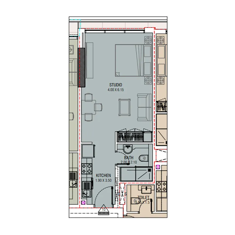 0 bedroom layout