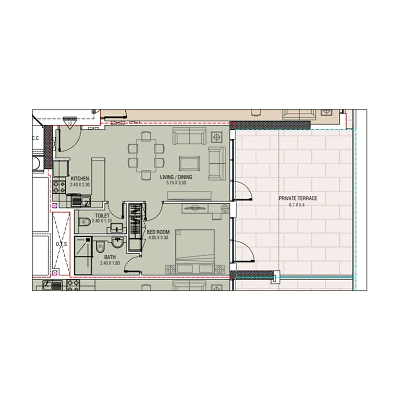 1 bedroom layout