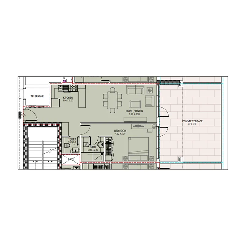 1 bedroom layout