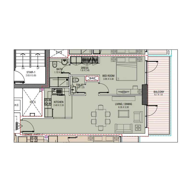 1 bedroom layout