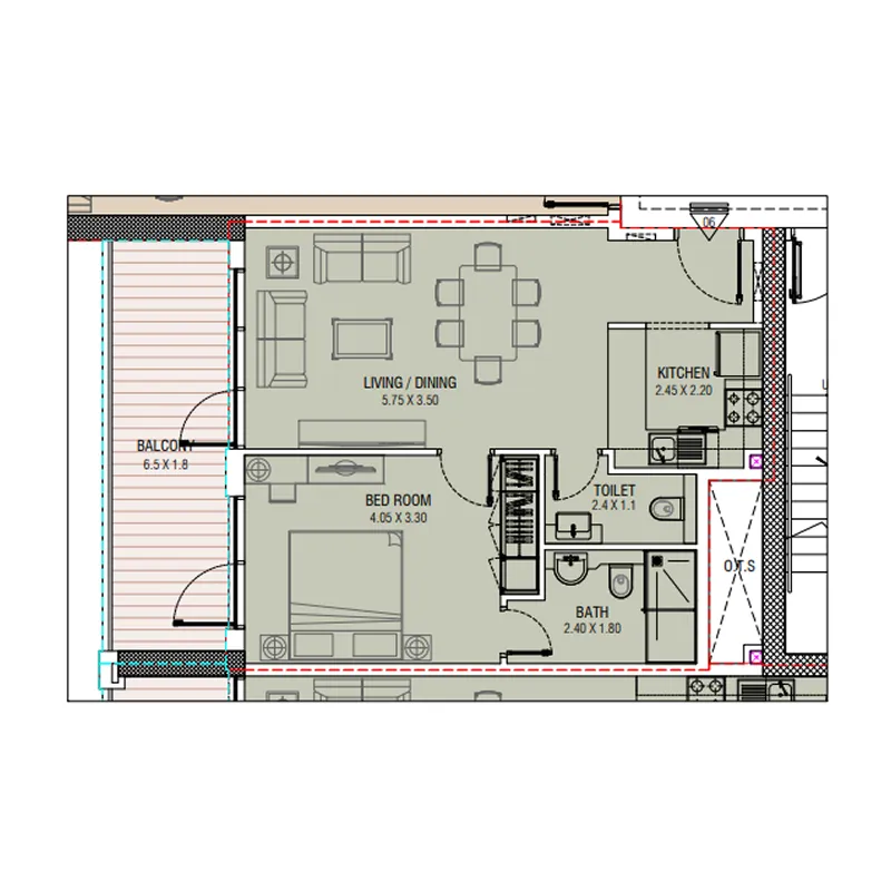 1 bedroom layout