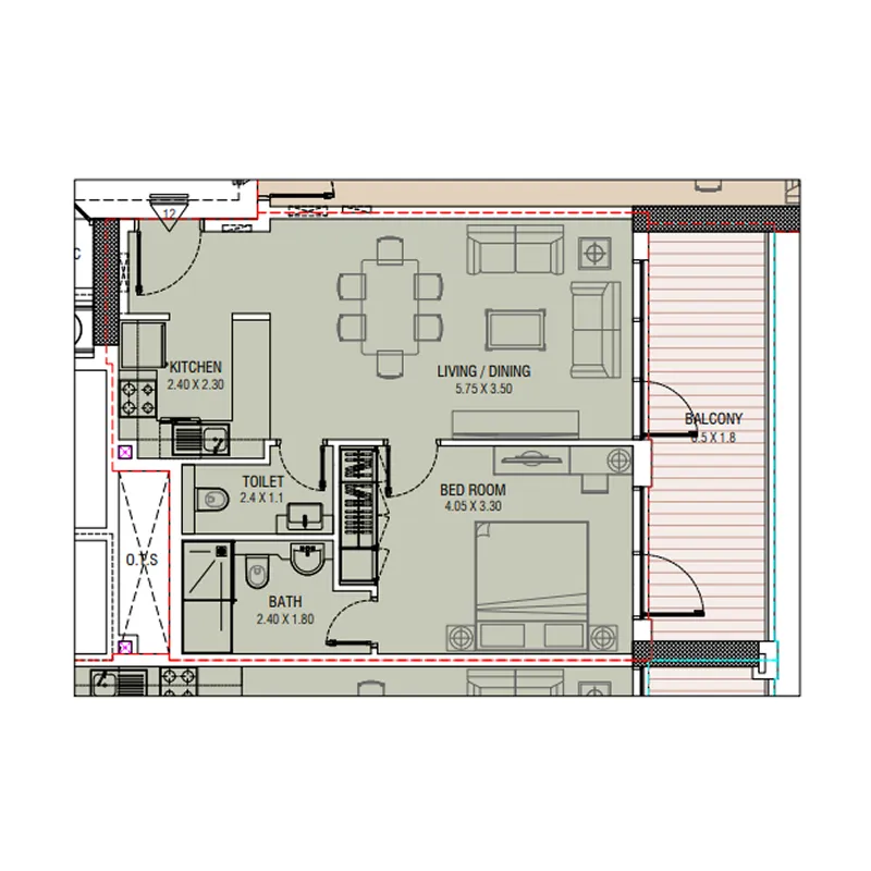 1 bedroom layout