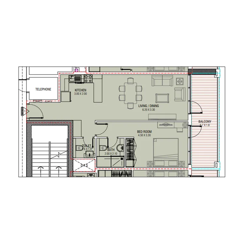 1 bedroom layout