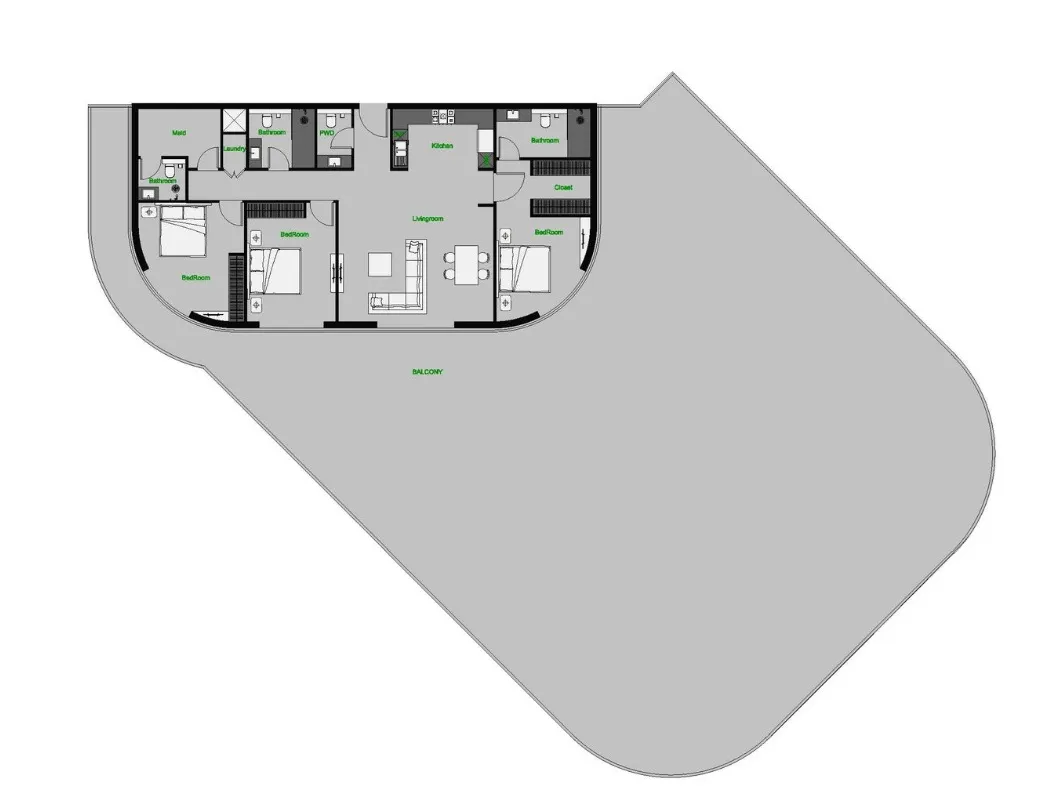 3 bedroom layout